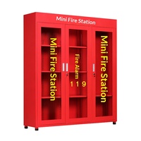 Armoire de station de pompiers miniature personnalisable en acier rouge pour l'extincteur, idéale pour les écoles, les hôpitaux et les bureaux
