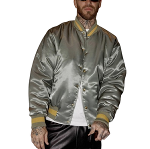 Customized Logo Satin Bomber <b>Jacket</b> Baseball Letterman <b>Jacket</b> Silk Hip Hop Satin <b>Man</b> Varsity <b>Jacket</b> - Product Image 3