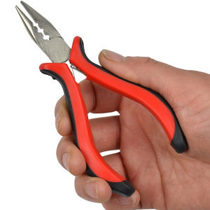 Pince professionnelle pour extensions de cheveux avec poignée rouge et 3 trous de précision pour l'installation et l'ajustement de micro-nano anneaux - Product Image 4