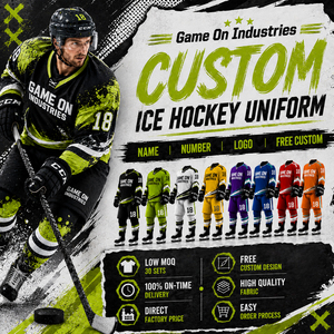 Complete Outfit Full Print OEM ODM Service Ice Hockey Uniform For Team Wear Custom Name Number Sublimated Jersey and Pants - Product Image 1