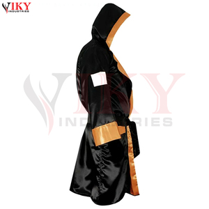 Nouvelle Tendance : Robe de Boxe Longue Brillante avec Capuche, Personnalisable avec Logo, Impression Couleur Unie, pour Hommes – Vente en Gros - Product Image 4