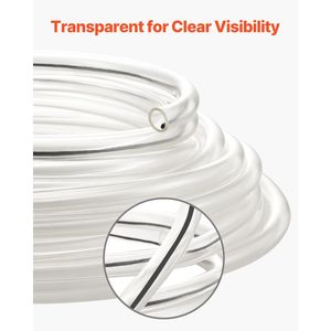 Tubo in PVC Trasparente 3/8'' ID X 1/2'' OD 50FT, Alta Resistenza, Spessore Parete 1/16, Flessibile e Tagliabile - Product Image 4