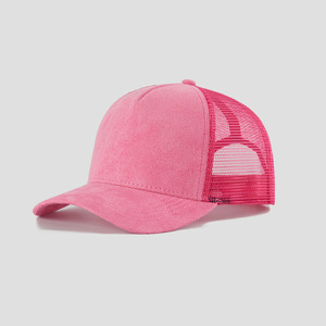 Casquette Trucker Unisexe Rose à 5 Panneaux à Profil Bas avec Ouverture pour Queue de Cheval, en Toile, Couleurs Personnalisables, Visière Courbe en Maille, Toutes Saisons, Service OEM - Product Image 3