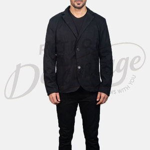 Blazer Negro Premium de Algodón para Hombre, Corte Entallado, Ligero, Informal, Deportivo, Profesional, Transpirable, Chaqueta de Verano - Product Image 4