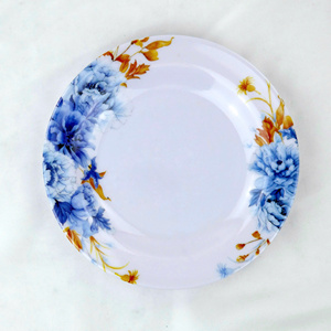 Juego de Vajilla de Melamina Floral, 4 Platos Planos Duraderos, 1 Tazón para Arroz, Diseño Moderno Zen Asiático, Apto para Alimentos, No Tóxico, Apto para Lavavajillas - Product Image 6