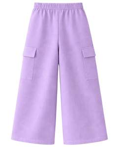 Pantalones Deportivos Anchos de Lavanda para Mujer, Cintura Elástica, Pantalones Casuales de Forro Polar, Corte Holgado, Ropa Urbana, Cómodos para Invierno - Product Image 1