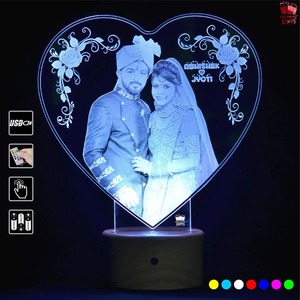 Most Selling Personalized 3D Illusion Heart Shape LED <b>Lamp</b> for Anniversary Night Light Romantic Couple Gift and Home Use - Product Image 4