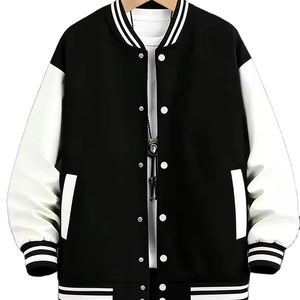 Chaqueta de Béisbol con Cuello de Botones, Corte Holgado, Mangas con Contraste, Cuello Alto y Cierre de Botones, Ropa Deportiva, Bangladesh - Product Image 1