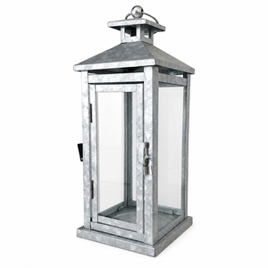 Wholesale Galvanized Iron Candle <b>Lantern</b> Outdoor Hanging <b>Hurricane</b> Lamp For Garden Patio Farmhouse Wedding Decor - Product Image 3