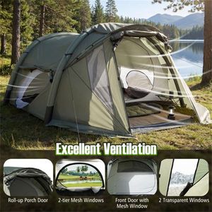 Tenda Gonfiabile Impermeabile per 7 Persone PU2000mm, Cabina da Campeggio Gonfiabile per 5-7 Persone con Veranda Zanzariera per Campeggio Familiare all'Aperto - Product Image 6