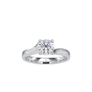 Anillo de Boda de Plata S925 Premium con Diseño de Onda Única, Banda Trenzada y Diamante Moissanita Redondo - Product Image 5