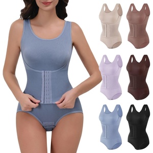 Nouveau body double couche avec ouverture à boutons-pression et contrôle du ventre pour un effet sculptant, avec entrejambe à boutons-pression - Product Image 3