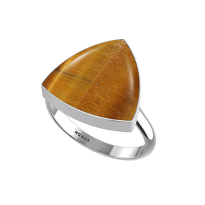 925 Sterling Silver <b>Ring</b> Bezel Setting <b>Tiger</b> <b>Eye</b> Gemstone Mix Shapes Classic Wedding Party Trendy Fashionable Unisex High Finish - Product Image 3