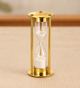 Minuteur à sable en laiton de 6 pouces, horloge à sable décorative de 5 minutes, décoration de table vintage pour la cuisine, la maison, le bureau et le salon - Product Image 2