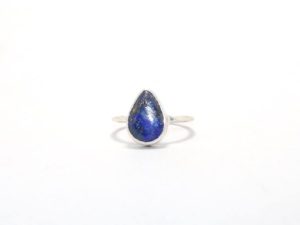 Natural Lapis Lazuli 925 Sterling Silver Pear Shape <b>Ring</b> Handmade Artisan Gemstone Jewelry Gift for Her - Product Image 5
