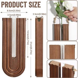 Juego de 3 Macetas de Pared de Madera Estilo Boho para Interiores, Hechas a Mano, Diseño Curvo Arcoíris, para Propagación de Plantas - Product Image 2