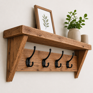 Durable Knock-Down Wall-mounted Washable Adjustable Storage <b>Shelf</b> Ready-to-Assemble Wood Furniture for Hallway or Entryway - Product Image 1