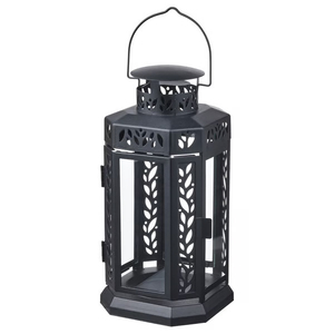 Best Selling Modern Looking Stainless Steel Candle <b>Lantern</b> In Shiny <b>Black</b> Finished <b>Lantern</b> Centerpiece For Home Decoration - Product Image 1