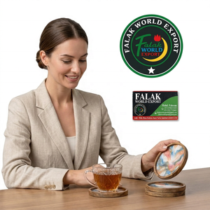 Meilleurs sous-verres en bois au design tendance, motif géométrique, forme personnalisée, faits à la main, exportation F.W. Inde - Product Image 1