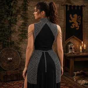 Chainmail Dress Steel Armor Fashion Irregular <b>Skirt</b> <b>Silver</b> Plated Stainless Steel Jewelry Art Collectible - Product Image 3