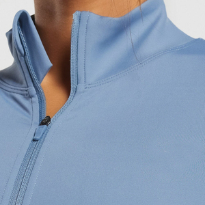 Women's Half <b>Zipper</b> Sports Jacket Long Sleeves Custom Logo Wholesale Jogging Yoga Crop <b>Tops</b> Fitness Clothes hooded for Winter - Product Image 6