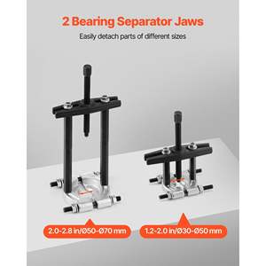 Kit d'extracteur de roulements robuste de 5 tonnes, 14 pièces, mâchoires de 2 pouces et 2,8 pouces, outil de démontage de roulements de roue de 2,8 pouces, pignon de 2,8 pouces - Product Image 2
