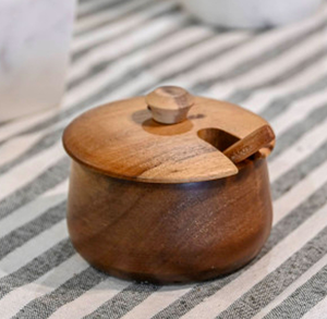 Wood Sugar Bowl/Pot Dry Fruits Coffee Table Wood Sugar Pots High Quality Wood Condiment Nuts Pots - Product Image 1