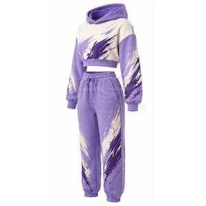 Conjunto de sudaderas cortas personalizadas para mujer con material ligero, tacto suave y ajuste flexible para ropa informal diaria. - Product Image 2
