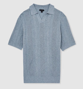 Summer Breathable Knitted Linen Cotton Satin Casual Anti-Wrinkle Single Button Turn-<b>down</b> Collar Full Sleeve Plain Men's Shirt - Product Image 5