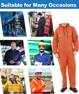 Wholesale Men's Comfortable Work Coveralls Mechanic Hooded <b>Overall</b> Jumpsuits Long Sleeve <b>Hi</b> <b>Viz</b> Boiler Suits Zippers Waterproof - Product Image 5