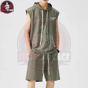 Ropa Deportiva Ligera de Otoño para Fisicoculturismo, Absorbente de Humedad, para Gimnasio, Correr, Uso Casual, Sudaderas sin Mangas, Pantalones Cortos - Product Image 3