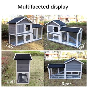 Small Animal Pet House with UV Panel Removable Bottom Wire Mesh No Leak Tray-<b>Indoor</b> and Outdoor <b>Rabbit</b> <b>Hutch</b> and Bunny Cage - Product Image 6
