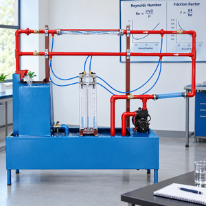 Appareil d'essai de friction des tuyaux et de l'indice de Reynolds pour l'étude du flux hydraulique |   Système de démonstration de mécanique des fluides pour laboratoire - Product Image 1