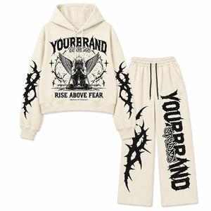 Survêtement d'hiver unisexe en coton épais avec broderie 3D personnalisée, streetwear, sweat-shirt et jogging, qualité supérieure - Product Image 5