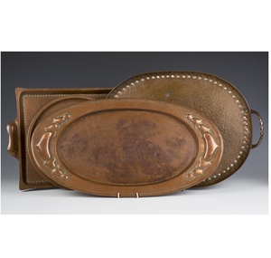 Oval Shape <b>Copper</b> Serving Tray Elegant For Breakfast & Dinner <b>Table</b> Glass Cup Serving & Storage Tray At Hot Sale - Product Image 3