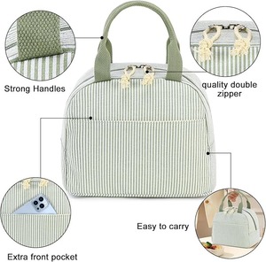 Elegant 3-layer Design Vietnam Daily Cooler Bag Lunch Bag Multi-Pockets Foldable EZ Clean OEM Customizable for Food Storage - Product Image 5