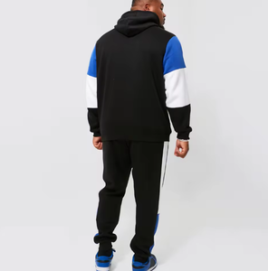 Ensemble de survêtement à capuche color block pour homme, tenue décontractée de sport, ensemble de jogging, streetwear, ensemble deux pièces, logo personnalisé - Product Image 4