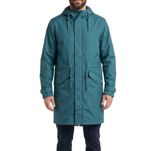 Imperméables professionnels bleu sarcelle à capuche réglable avec cordon de serrage, protection toutes saisons, robustes et de qualité industrielle - Product Image 1