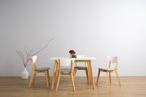 Mesa de Comedor de Roble Natural de 1200 mm, 4 Plazas, Rectangular, Patas Cónicas de Madera Maciza, Bordes Redondeados de Seguridad, para Hogar y Cafetería Estilo Escandinavo, KD - Product Image 3