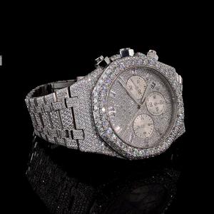 Reloj Mecánico Automático de Fábrica con Moissanita Engastada a Mano, Acero Inoxidable, Zafiro de Hielo, Grafito, Turmalina y Diamantes de Laboratorio - Product Image 2