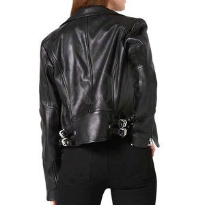 Chaqueta de Cuero para Mujer, Cierre de Cremallera Clásico, Corte Ajustado, Reversible, Forro Interior Cálido para Invierno, Uso Diario, Suministro para Exportación - Product Image 3