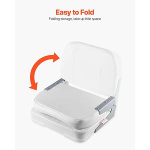 Siège de bateau de pêche pliant blanc avec dossier bas et coussin en éponge pour une expérience de navigation confortable - Product Image 5