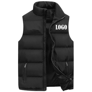<b>Men's</b> <b>Red</b> Puffer Vest Sleeveless Winter <b>Gilet</b> Windproof Thick Quilted Stand Collar Zip Up - Product Image 4
