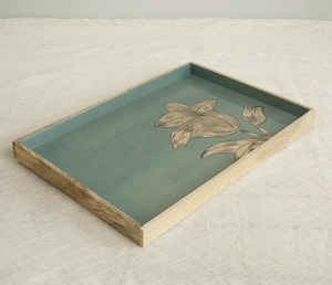 Plateau rond en bois à prix abordable, assiettes à dîner, plateau de service en bois de manguier, plateaux en bois, décoration intérieure, articles de cuisine, plateau à thé et café - Product Image 4