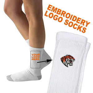 Designer Embroidered Logo Winter Crew Socks Custom Cotton Blend Breathable Quick Dry Yoga Sport Socks Men Fashion OEM Service - Product Image 5