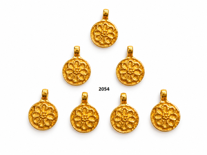 Wholesale Indian Brass Charms Gold Plated Pendants Jewelry Making Raw Materials <b>Loose</b> <b>Beads</b> Components Handmade Antique Bulk - Product Image 3