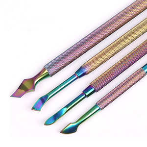 Empujador de cutículas desechable de acero inoxidable, herramienta de belleza para el cuidado de las uñas, bolígrafo de manicura de diseño mini ANAAIF - Product Image 4