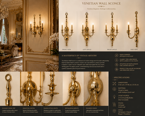 Statement Venetian Baroque Luxury <b>Wall</b> <b>Sconce</b> Decorative <b>Wall</b> <b>Light</b> with Elaborate Ornamental Mirror Detailing, Decorative Brass - Product Image 4