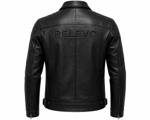 Blouson en cuir noir pour homme, col montant, style motard, vintage, streetwear, mode hiver, vente en gros personnalisée, vêtements d'extérieur - Product Image 2