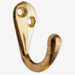 Gancho de pared minimalista de latón martillado, gancho metálico de un solo gancho con acabado dorado para ropa - Product Image 4